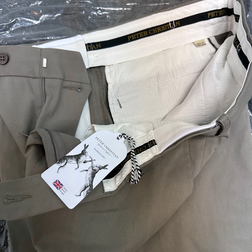 Peter Christian Pleated Cotton Chino Trousers